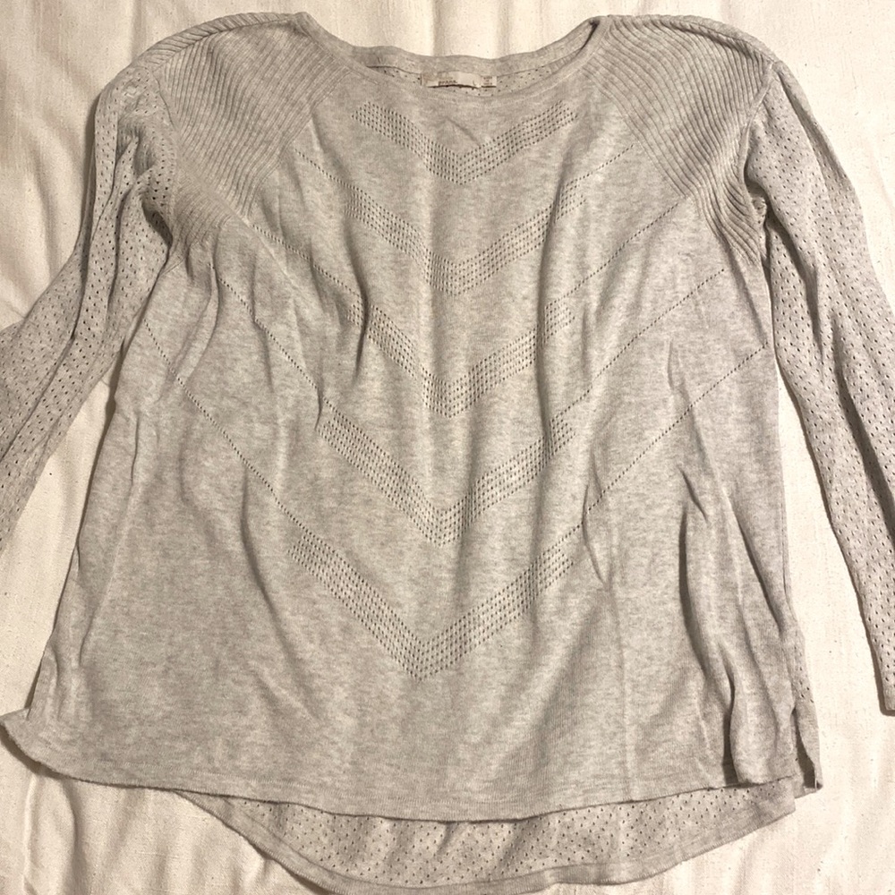 Prana Light Gray Sweater size Large